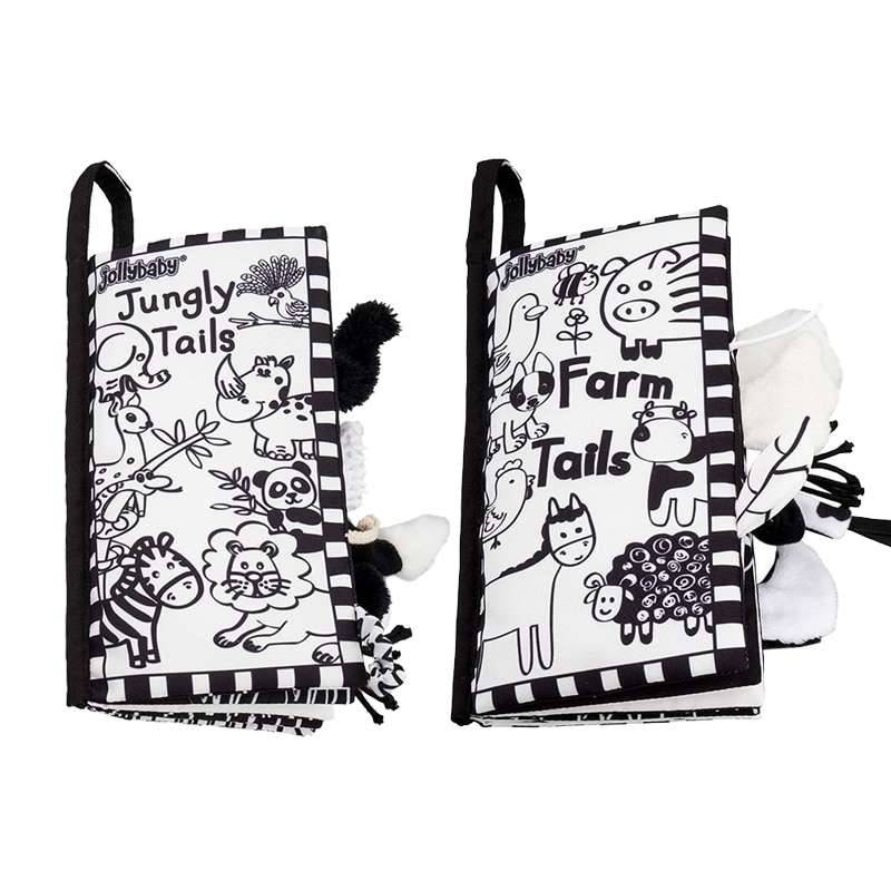 Black and White Soft Cloth Books for Babies Toys Type : Farm Tails|Jungly Tails 
