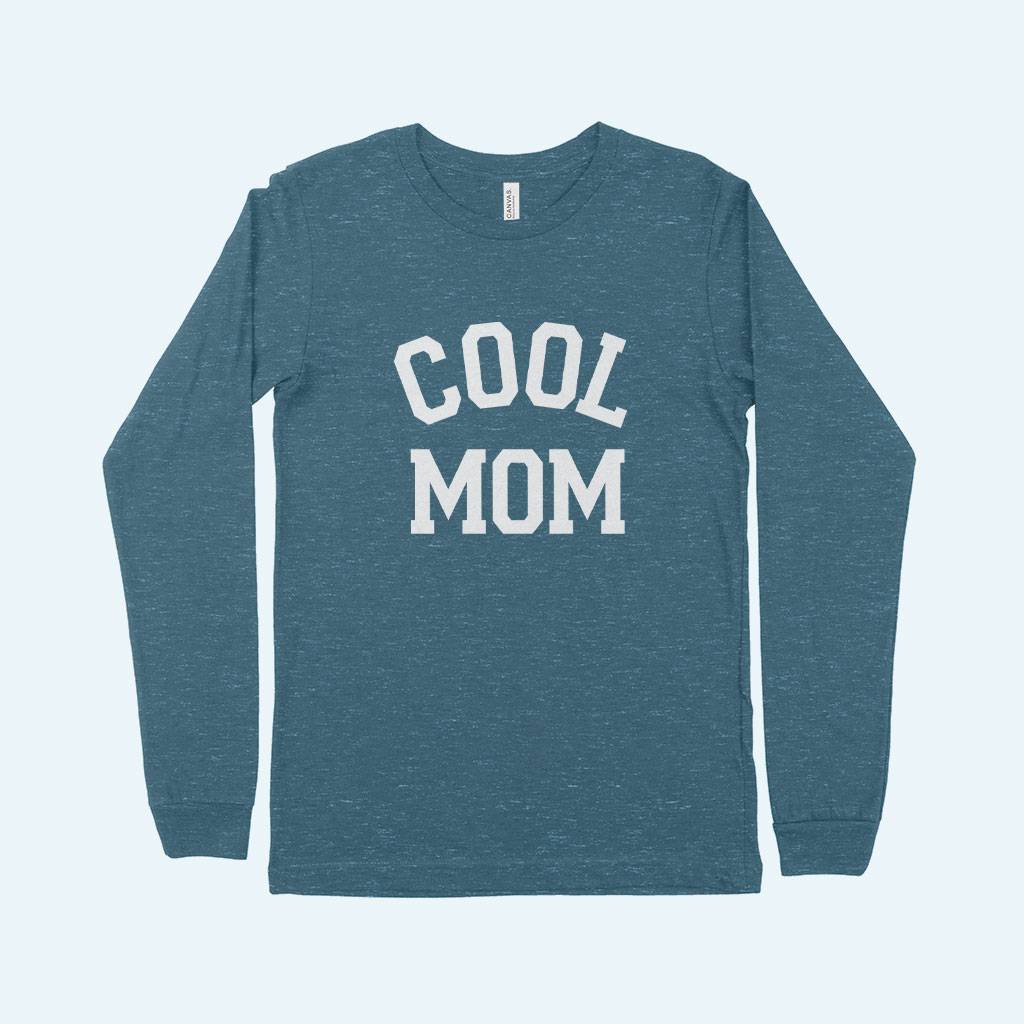 Cool Mom Women's Jersey Long Sleeve T-Shirt Festive Holidays Mother's Day Color : White|Athletic Heather|Heather Forest|Black|Red|Cardinal|True Royal Blue|Heather Deep Teal 